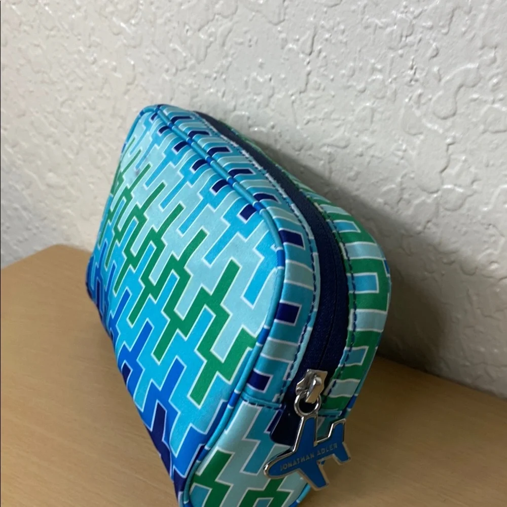 Tumi Vibrant Blue and Green Patterned Pouch - Picture 5 of 9